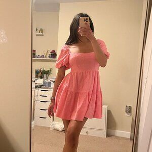 Pink dress with tie up back